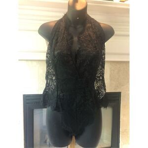 Venus Women’s Elegant Sexy Black Lace Lingerie One Piece Size L/XL NWT